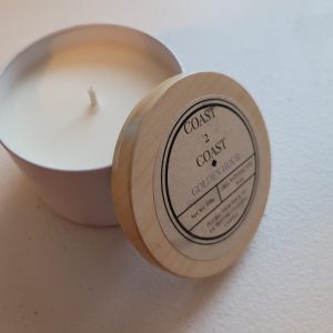 6.5oz white metal candle