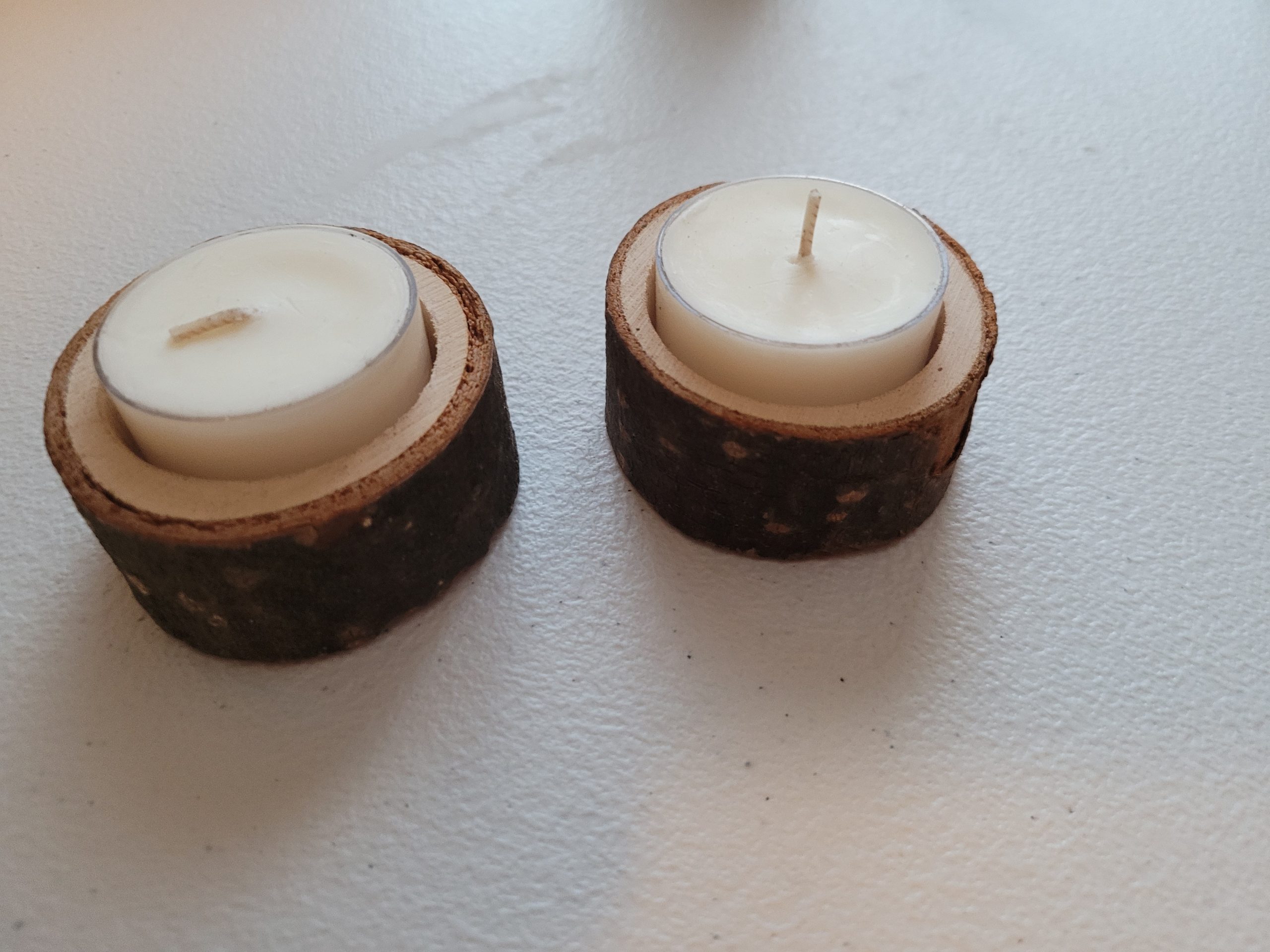 Tealight candle with wooden holder (2 pack)